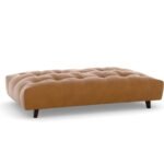 Baxton Leather Ottoman In Tan Brown
