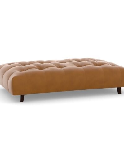 Baxton Leather Ottoman In Tan Brown