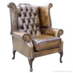 Chesterfield Armchair Tan Brown Leather