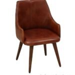Colville Solid Wood Arm Chair In Teak Finish