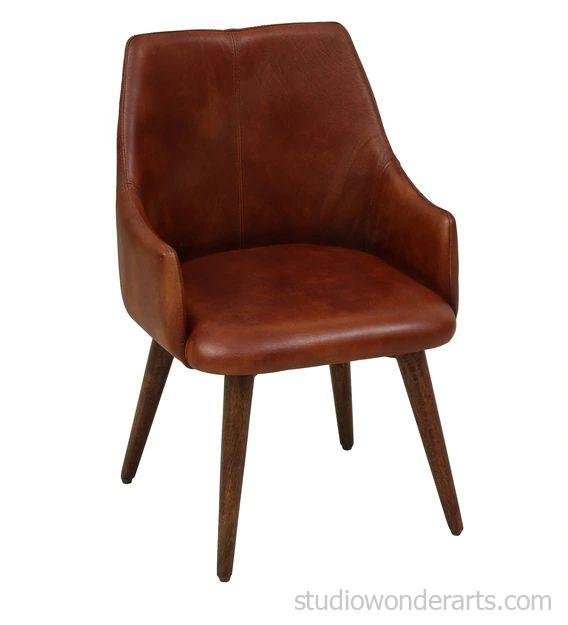 Colville Solid Wood Arm Chair In Teak Finish