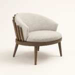 Throne Barrel Armchair in Solid Wood