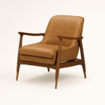 Desmond Vegan Leather Armchair In Solid Wood