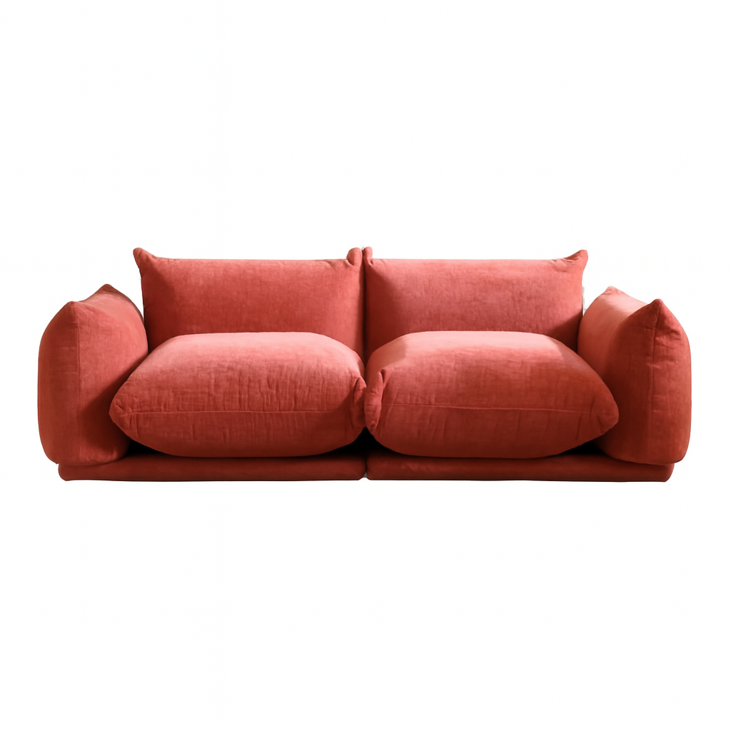 Waltman Red 3 Seater Upholstered Sofa