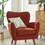 Solid Wood Rust Brown Wilson II Highback Armchair