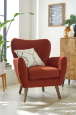 Solid Wood Rust Brown Wilson II Highback Armchair