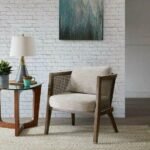 Solid Wood Rattan Arm Chair