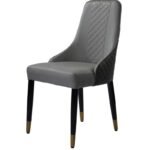 Bold Premium Modern Grey Leatherette Dining Chair