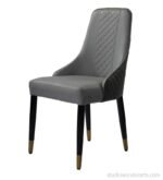 Bold Premium Modern Grey Leatherette Dining Chair