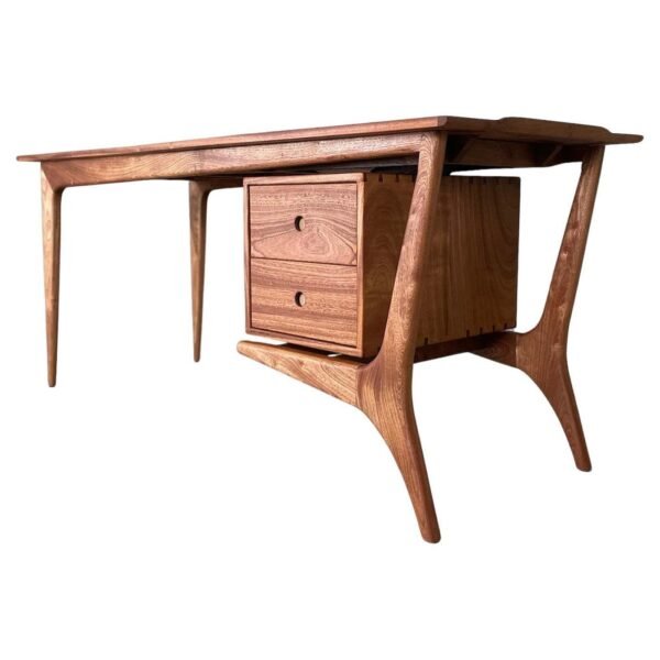 Sapele Teak Wood Study Desk 54 Inch Lenght