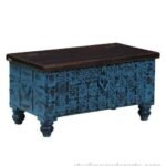 Tyga Solid Wood Trunk in Engraved Blue Finish