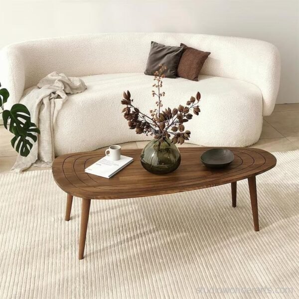 Klismos Oval Center Table in Solid Wood