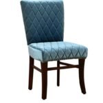 Cross Stitched Upholstered Dining Chair In Solid Wood