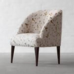 Berlin Arm Chair with Solid Wood and Printed Upholstery