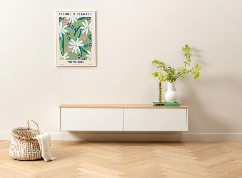 Wall Mounted Scandinavian media console