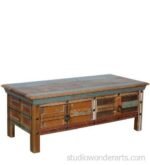 Azealia Reclaimed Wood Coffee Table In Distress Finish