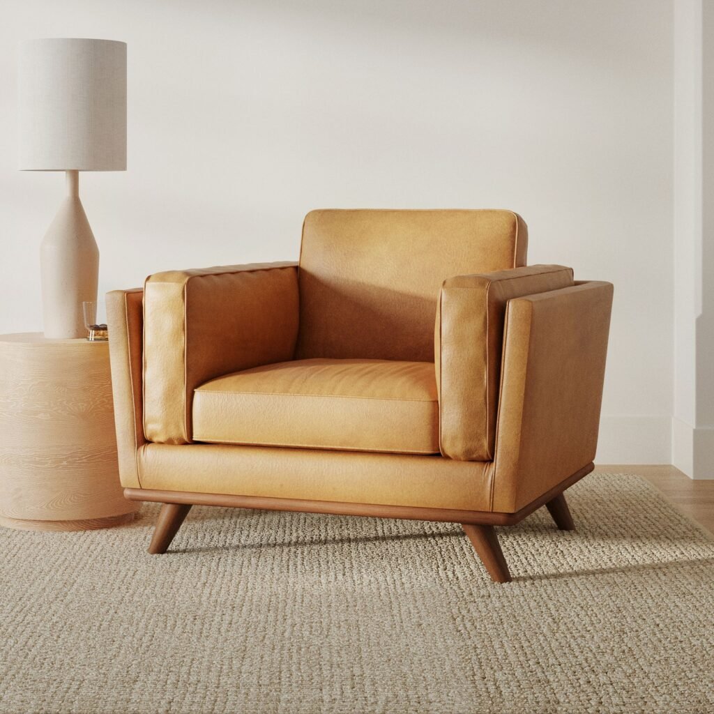 Scandova Arm Chair in Vegan Leather (Solid Wood)