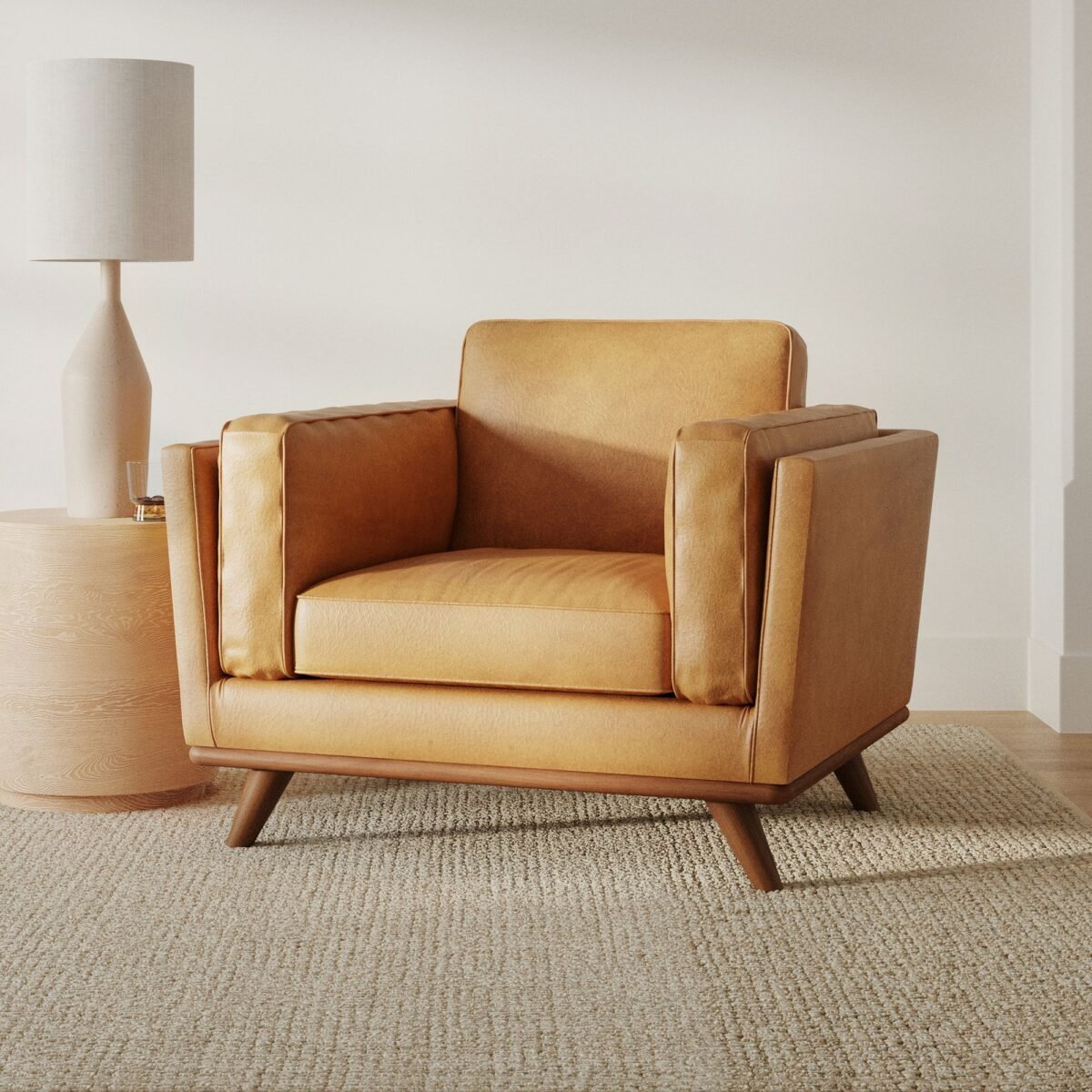 Scandova Arm Chair in Vegan Leather (Solid Wood)