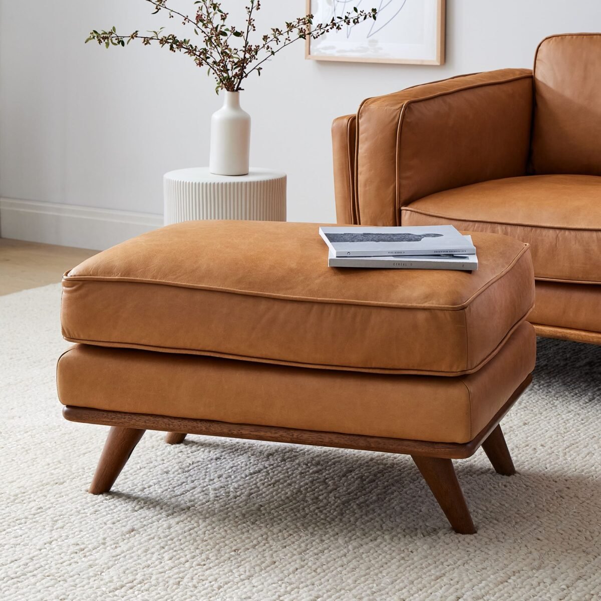 Scandova Ottoman In Vegan Leather