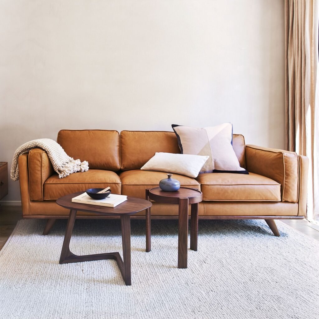 Scandova 3 Seater Sofa in Solid Wood (Vegan Leather)