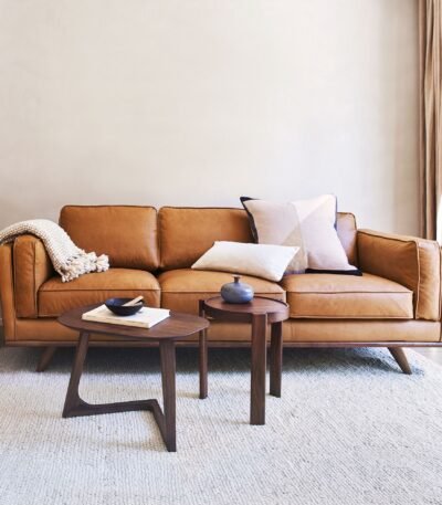 Scandova 3 Seater Sofa in Solid Wood (Vegan Leather)