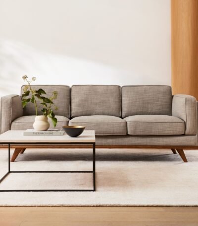Scandova 3 Seater Sofa in Solid Wood (Grey)