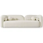 Nordic White 3-Seater Sofa in Solid Wood