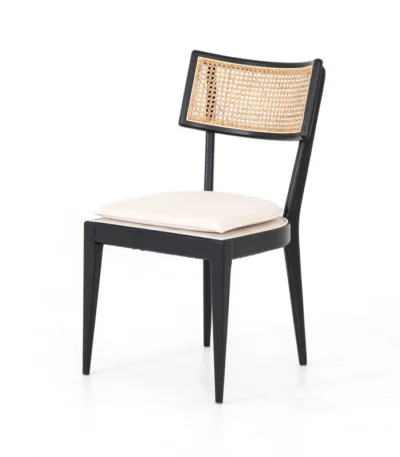 Scandinavian Rattan Dining Chair in Solid Wood