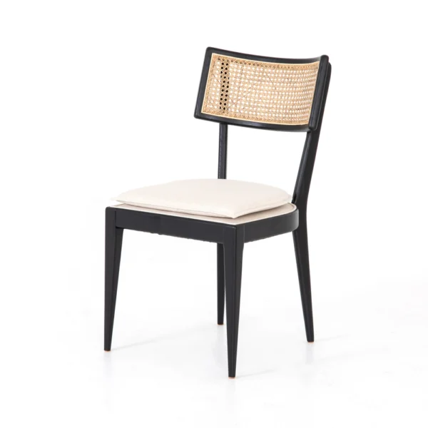 Scandinavian Rattan Dining Chair in Solid Wood