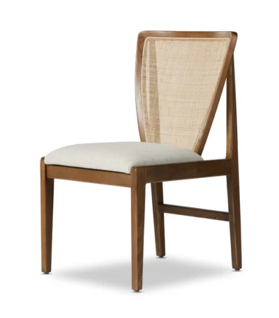 Alida Rattan Dining Chair in Solid Wood
