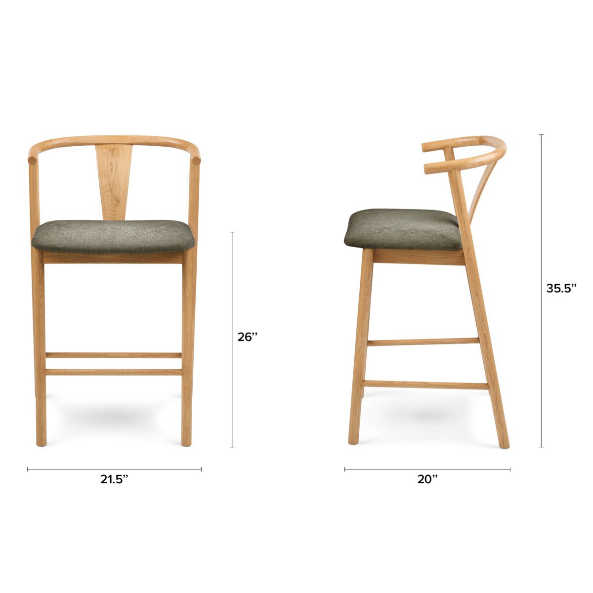 Fonra Counter Stool in Solid Wood - Image 11